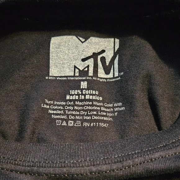 MTV Black Tee with Red and White Logo - Picture 2 of 2